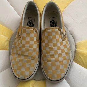 Checkered slip on vans